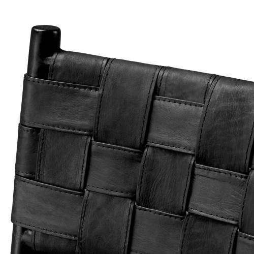Valentino Woven Leather Dining Chair – Black Elegance by Luxury Group International