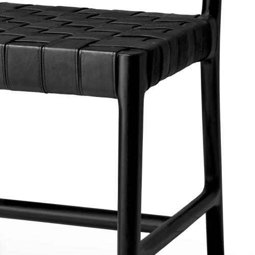 Valentino Woven Leather Dining Chair – Black Elegance by Luxury Group International