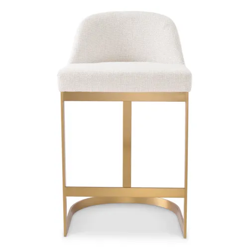 Royal Counter Stool – Lyssa Sand Upholstery with Brushed Brass Finish by Luxury Group International