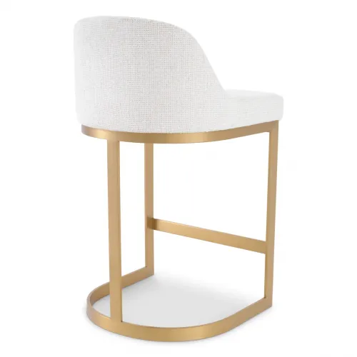 Royal Counter Stool – Lyssa Sand Upholstery with Brushed Brass Finish by Luxury Group International