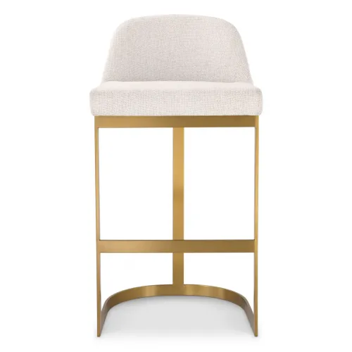 Royal Bar Stool – Lyssa Sand Upholstery with Brushed Brass Finish by Luxury Group International