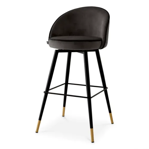 Luxury Velvet Swivel Bar Stools Set of 2 – Modern Counter Chairs by Luxury Group International
