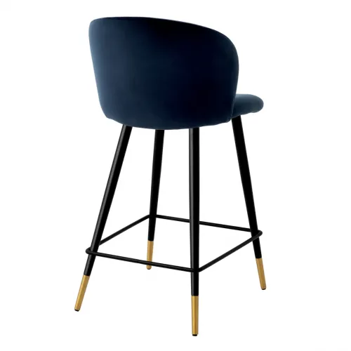 Modern Counter Stools – Mademoiselle Beige with Black and Gold Legs by Luxury Group International