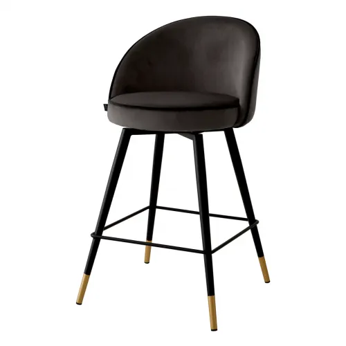 Luxury Counter Stool Set of 2 – Velvet Swivel Style by Luxury Group International