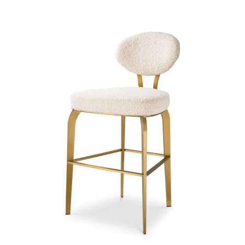 Premium Counter Stool – Contemporary Brass Accents