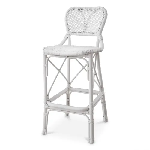 Modern Designer Bar Stool – Natural Rattan Elegance