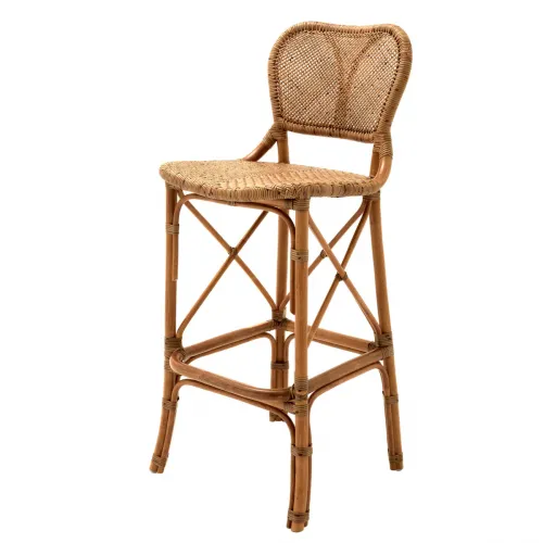 Modern Designer Bar Stool – Natural Rattan Elegance by Luxury Group International