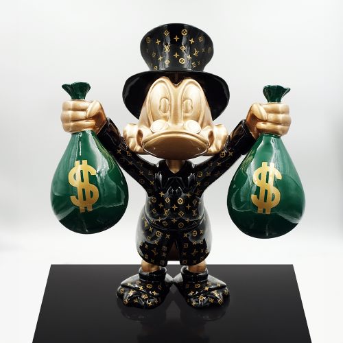 Decorative Sculpture – Mini Scrooge McDuck with Money Bags