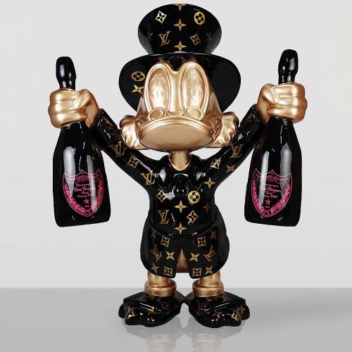 Large Scrooge McDuck Sculpture – Black & Gold Design by Luxury Group International