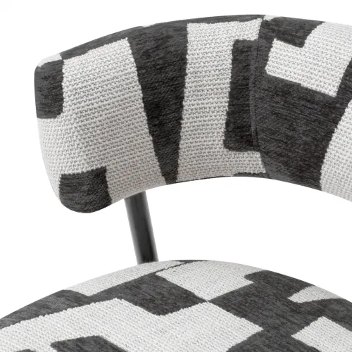 Modern Black Bar Stool – Brooklyn Black Fabric with Black Metal Legs by Luxury Group International