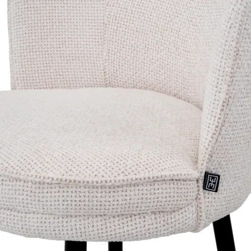 Luxury Grenada Bar Stool – Off-White Upholstery with Black & Brass Swivel Legs by Luxury Group International