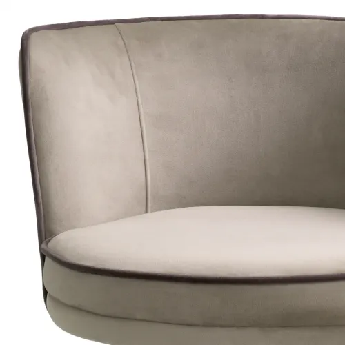 Luxury Grenada Bar Stool – Off-White Upholstery with Black & Brass Swivel Legs by Luxury Group International
