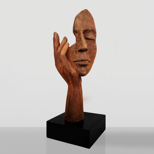 Große Hand Maske Skulptur - Rost Effekt Finish 190 cm von Luxury Group International