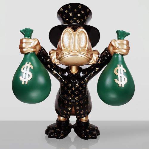 Decorative Sculpture – Large Scrooge McDuck with Money Bags