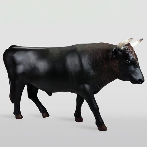 Life-Size Bull Sculpture – Realistic Black Finish by Luxury Group International