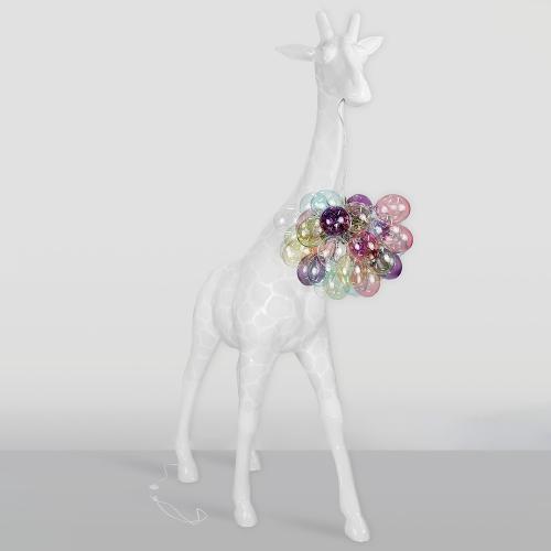 Large White Giraffe Lamp – 230cm Artistic Sculpture by Luxury Group International