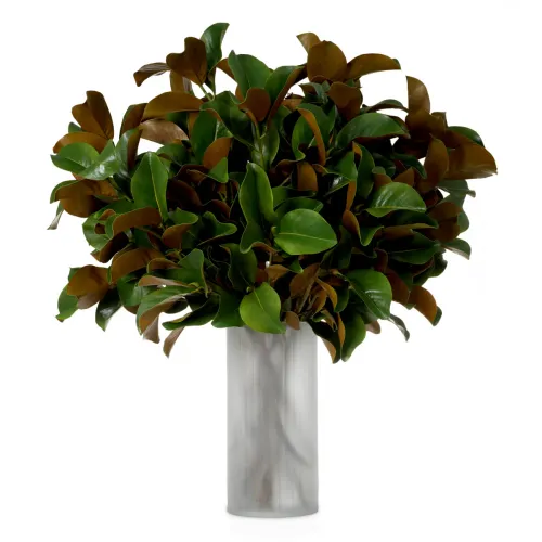 Royal Magnolia Leaf Bundle – Green & Brown Tones | Real-Touch Botanical Elegance (24 pcs)