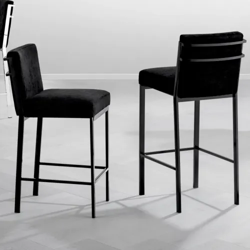 Premium Scott Counter Stool – Black Velvet Seat with Bronze Finish Frame by Luxury Group International