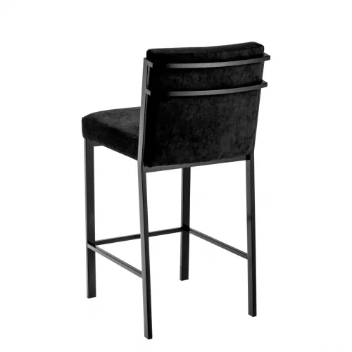 Premium Scott Counter Stool – Black Velvet Seat with Bronze Finish Frame by Luxury Group International