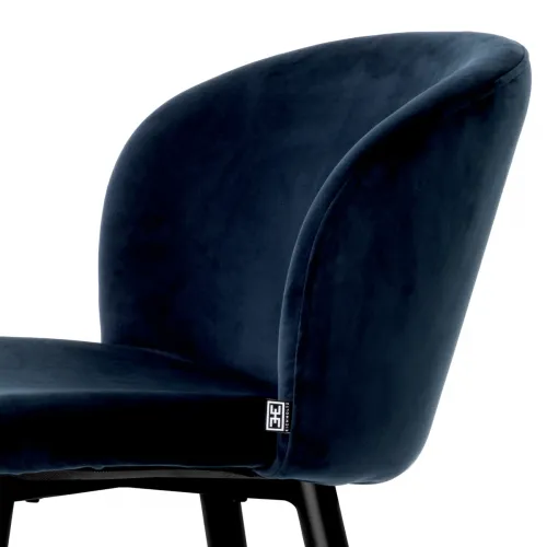 Tabouret de Bar Volant Élégant – Options d’Assise en Velours & Pieds Effilés Noir/Or par Luxury Group International