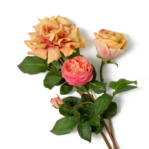 Bouquet of Peach Roses – Real Touch Luxury Floral Arrangement | Elegant Home Décor by Luxury Group International by Luxury Group International
