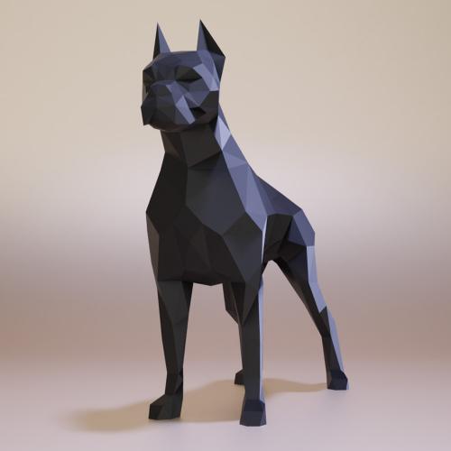 Large Geometric Boxer Dog Sculpture – Origami Finish by Luxury Group International