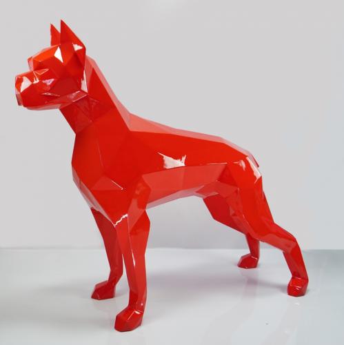 Large Geometric Boxer Dog Sculpture – Origami Finish by Luxury Group International