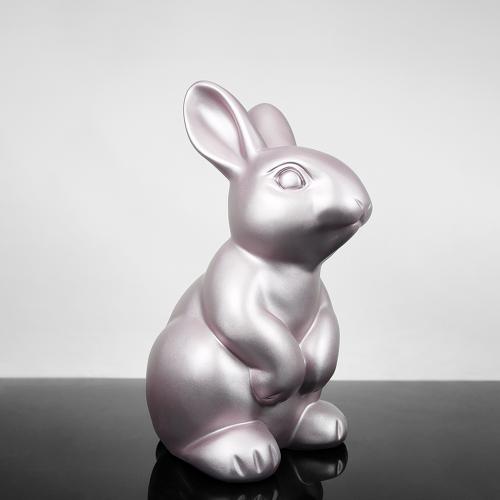 Decorative Easter Bunny Figure – Powder Pink Finish by Luxury Group International