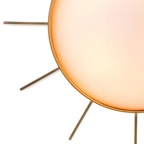 Ceiling Lamp – Vintage Brass Finish with White Glass Shade by Luxury Group International