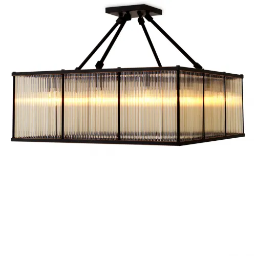 Deckenleuchte Bernardi Square - Bronze Highlight Finish mit Vintage Glas von Luxury Group International