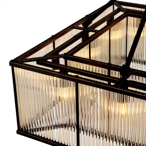 Deckenleuchte Bernardi Square - Bronze Highlight Finish mit Vintage Glas von Luxury Group International