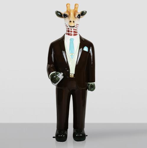 Decorative Giraffe Sculpture in Suit – Luxury Standing Figurine by Luxury Group International