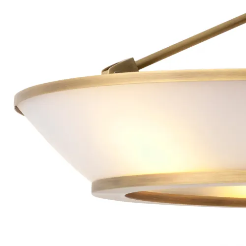 Ceiling Lamp – Antique Brass Finish with White Glass by Luxury Group International