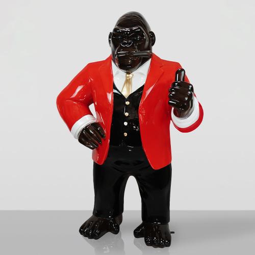 Decorative Gorilla Sculpture in Suit – Luxury Standing Figurine by Luxury Group International