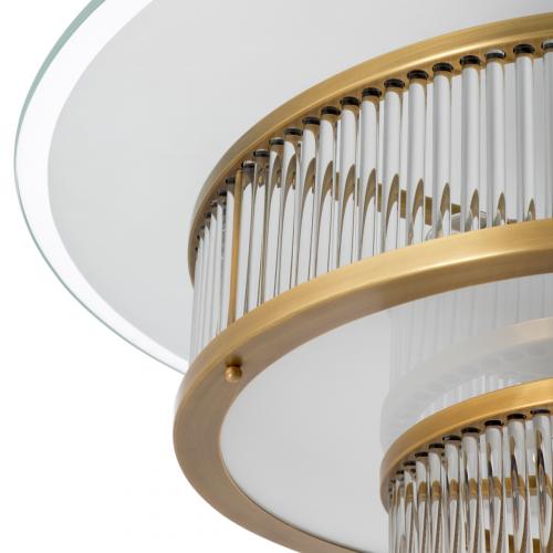 Antique Brass Ceiling Lamp with Clear & White Glass Finish by Luxury Group International