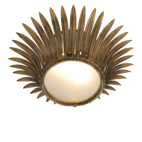 Royal Ceiling Lamp – Vintage Brass Finish with Frosted Glass Shade