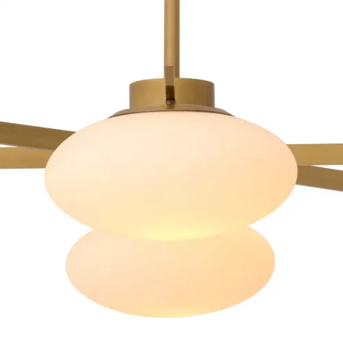 Evergreen Royal Ceiling Lamp – Antique Brass Finish with White Glass Shades by Luxury Group International