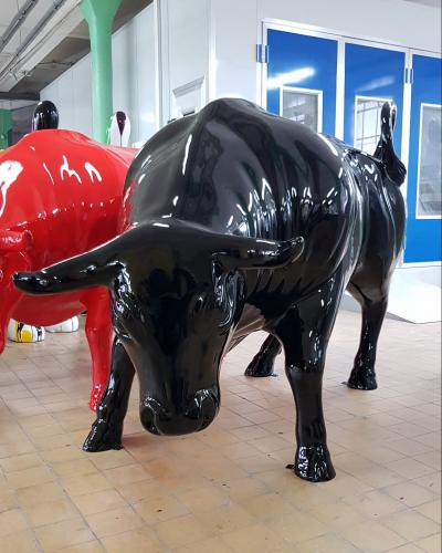 Life-Size Bull Sculpture – Odyssey Collection (Single Color Fiberglass Figure) by Luxury Group International
