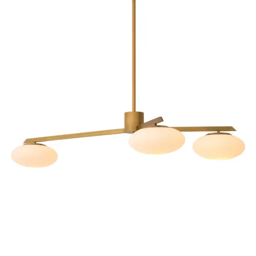 Evergreen Royal Ceiling Lamp – Antique Brass Finish with White Glass Shades