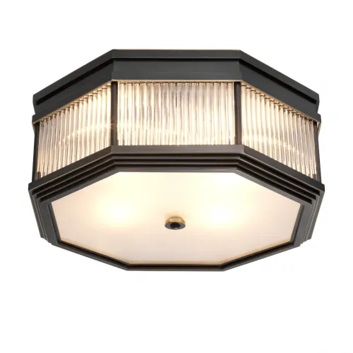 Luxury Clear Glass Rod Ceiling Light – Bronze Highlight Finish with Frosted Glass Diffuser