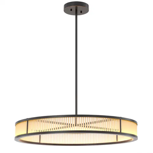 Luxury Bronze Highlight Drum Pendant with Frosted Glass Rods
