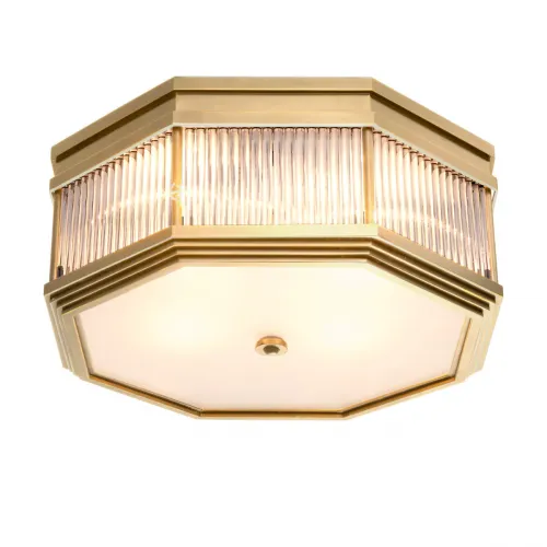 Majestic Glow Ceiling Lamp – Antique Brass Finish with Clear & Frosted Glass