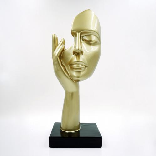 Luxury Small Mask Sculpture on Base – Art Reflection by Luxury Group International