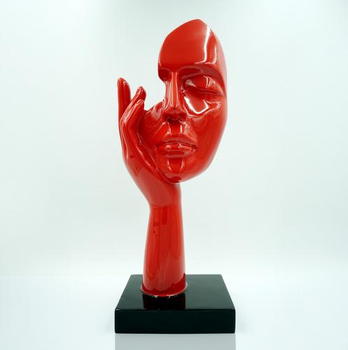 Luxury Small Mask Sculpture on Base – Art Reflection by Luxury Group International