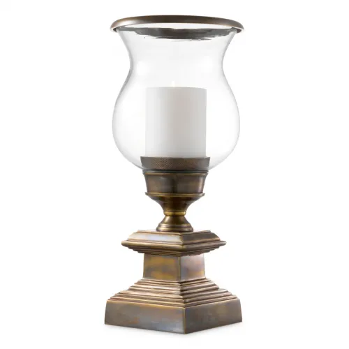 Regal Hurricane – Vintage Brass Finish with Clear Glass