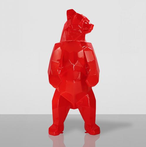 Luxury Large Geometric Bear Sculpture – Red, White & Blue by Luxury Group International