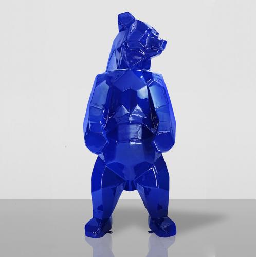Luxury Large Geometric Bear Sculpture – Red, White & Blue by Luxury Group International