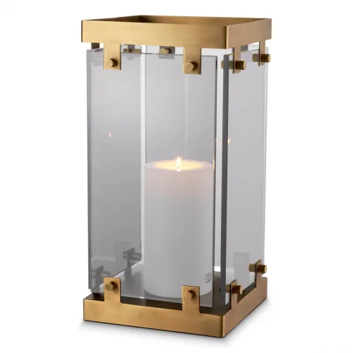 Celeste Grand Hurricane – Antique Brass Finish with Smoked Glass
