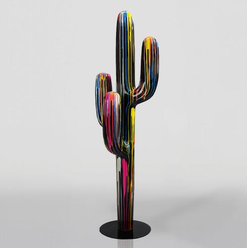 Luxury Black Cactus Coat Rack Sculpture – 195 cm Décor