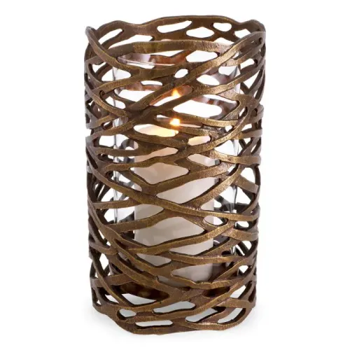 Royal Lanai Hurricane L – Vintage Brass with Clear Glass by Luxury Group International